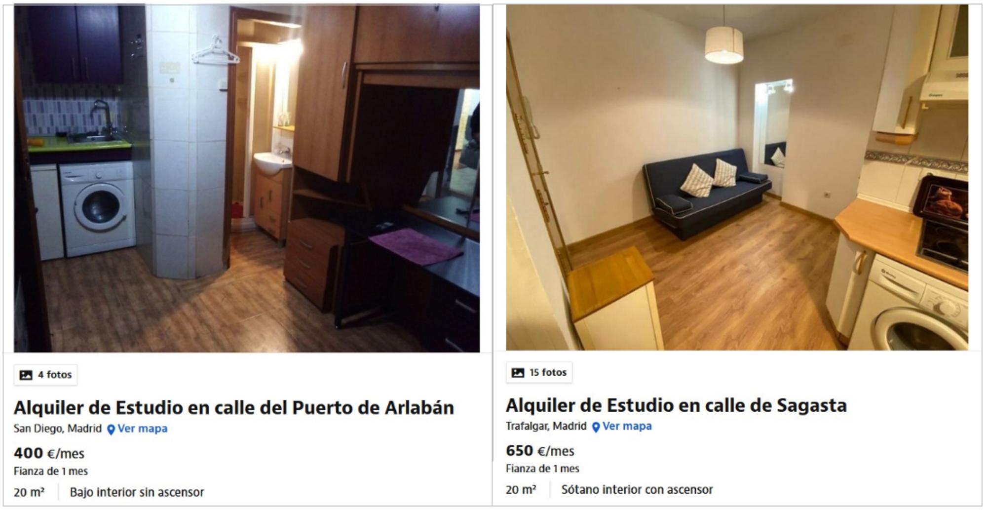 Algunos ejemplos de infravivienda a altos precios en el mercado.